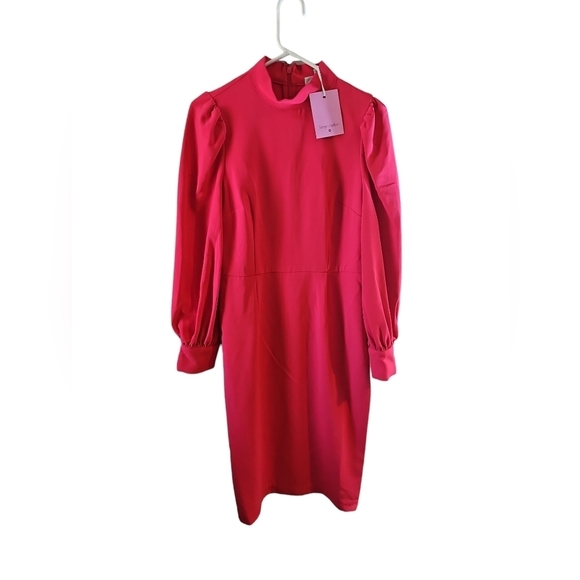 Sergio Hudson for Target Pink Balloon sleeve midi sheath dress sz medium new - Picture 6 of 11